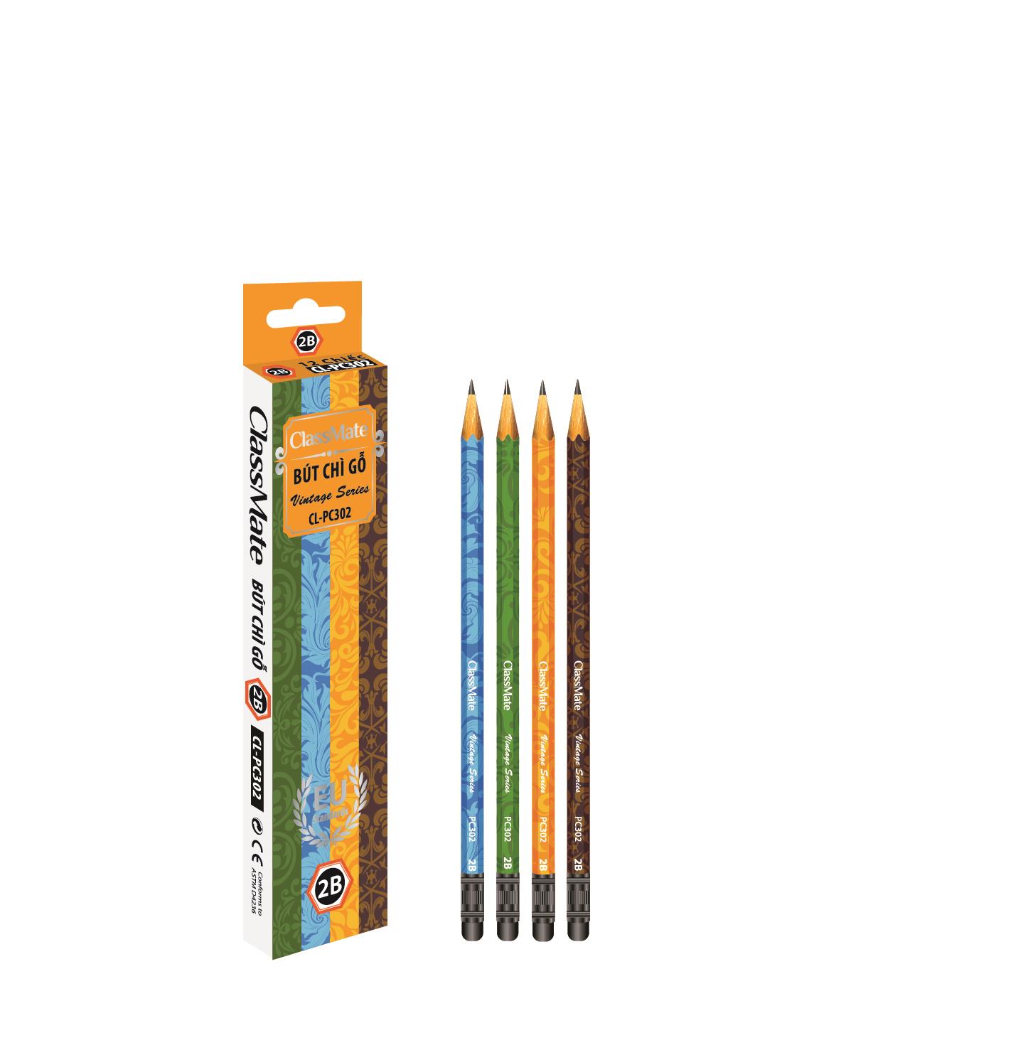 Bút chì gỗ 2B ( có tẩy) (CL-PC302)