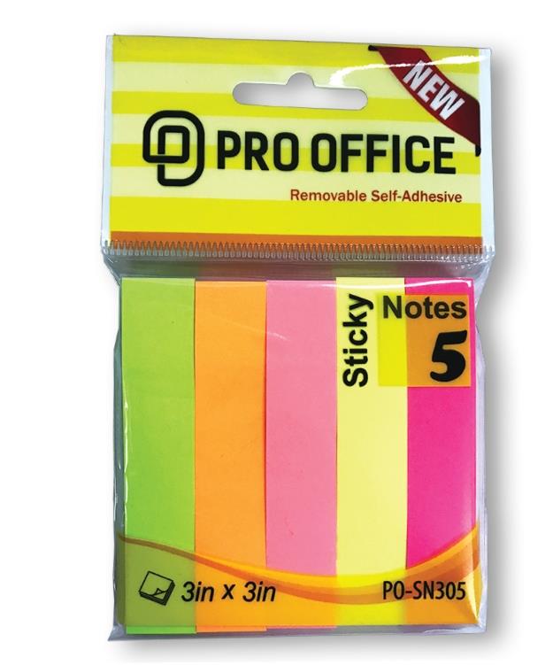 Giấy Note 5 màu 3x3 in (PO-SN305)